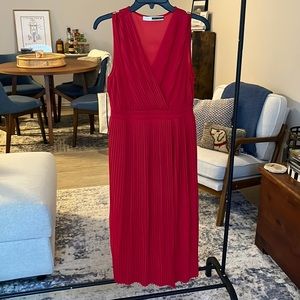 Tracy Reese Medium Petite Red Pleated Dress